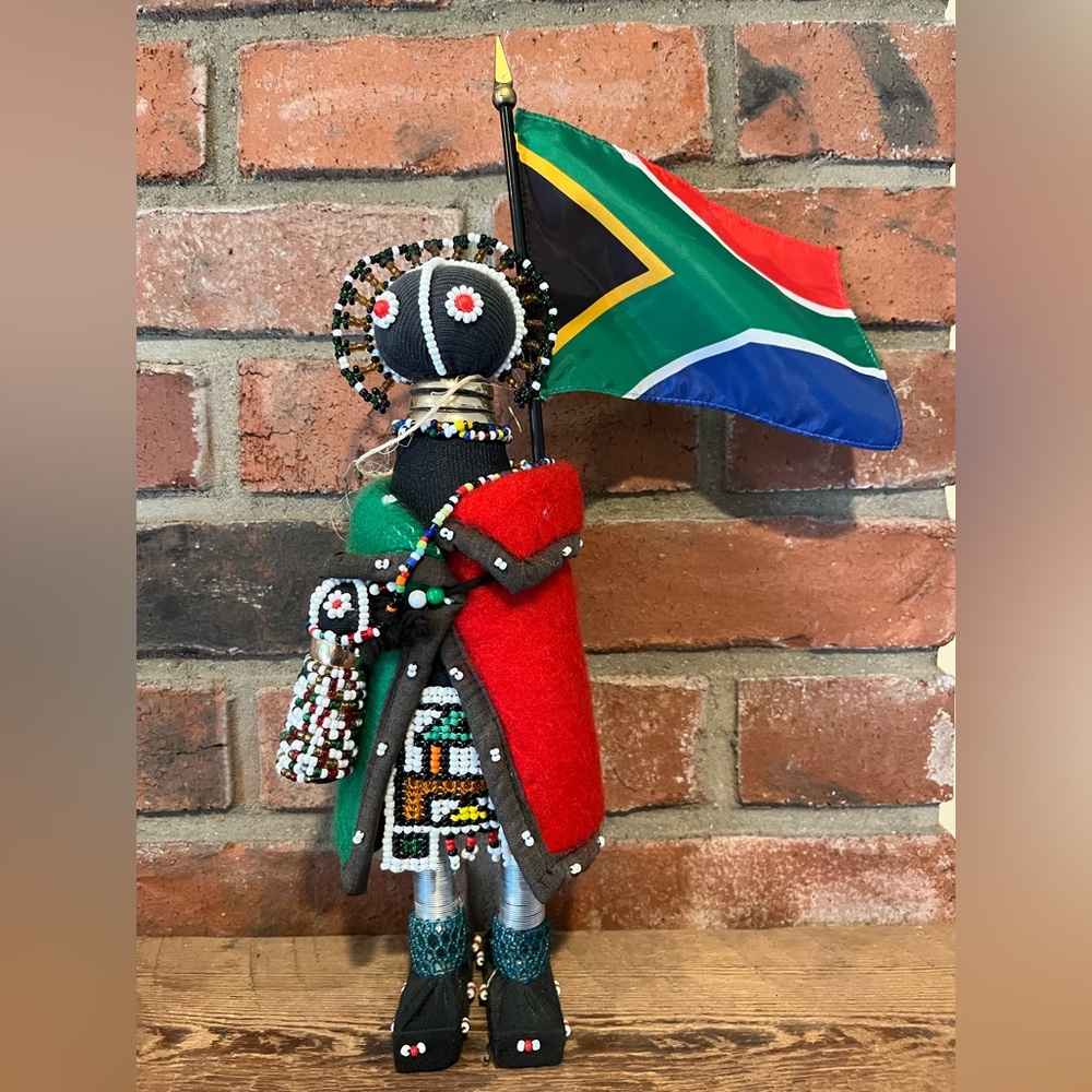 Handmade Beaded South African Ndebele Doll (11in tall)